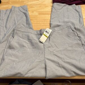 Alfred dunner NWT Heather Gray Pants w pockets /elastic waist 14/short